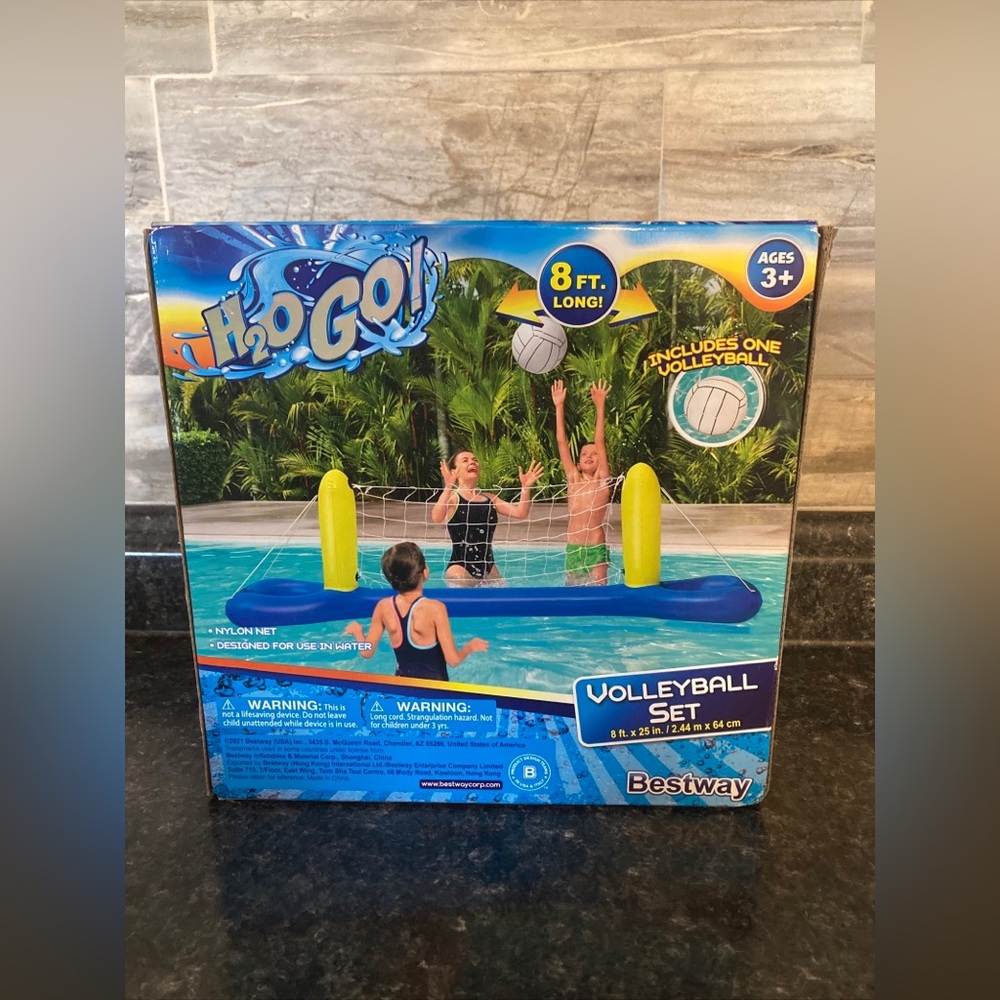 NEW Best-way  H2O GO! Inflatable Volleyball Set for Pool. Sealed box, 8ft x 25"